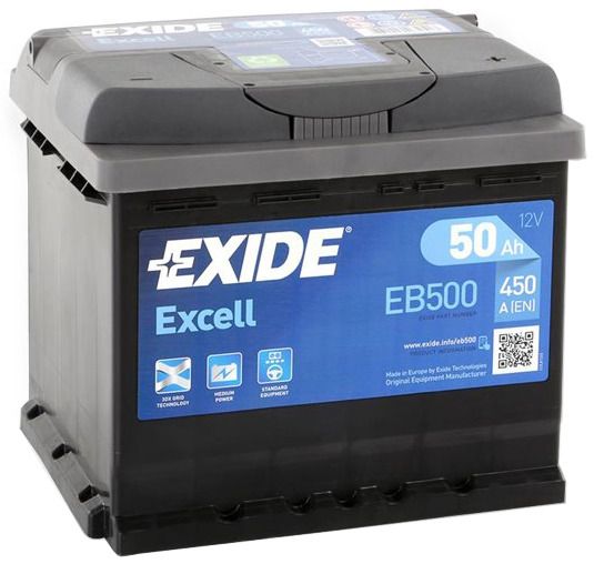 Exide Excell EB500 (50 A/h), 450A R+