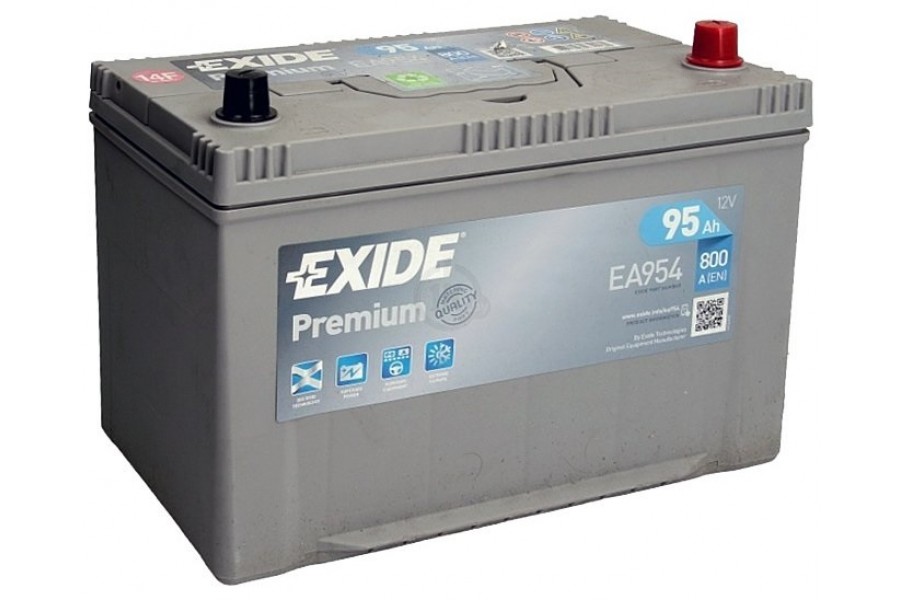 Exide Premium EA954 (95 A/h), 800A R+