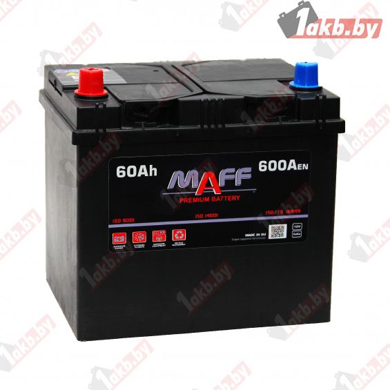 MAFF Premium Japan U-591-D23L (60 А/ч, 600А) L+, узкие клеммы JIS для Mazda 3, Toyota Corolla - фото 1