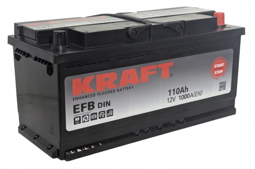 Аккумулятор KRAFT EFB (110 А/ч) 1000A R+ Аккумулятор KRAFT EFB (110 А/ч) 1000A R+