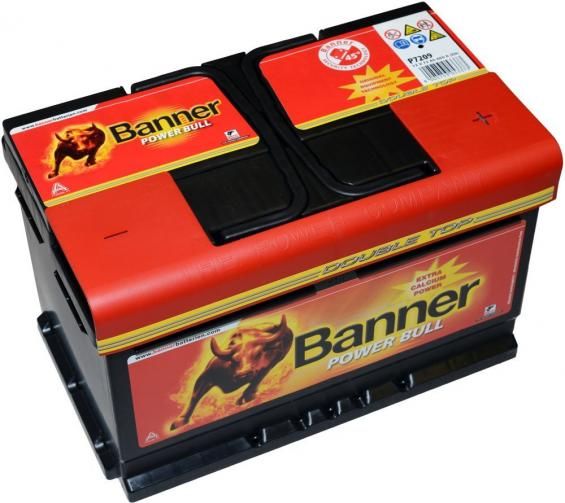 Banner Power Bull P7209 (72 А/ч, 660А) Обратная (R+), Низкий корпус 175мм для BMW E46/E90 Audi A4