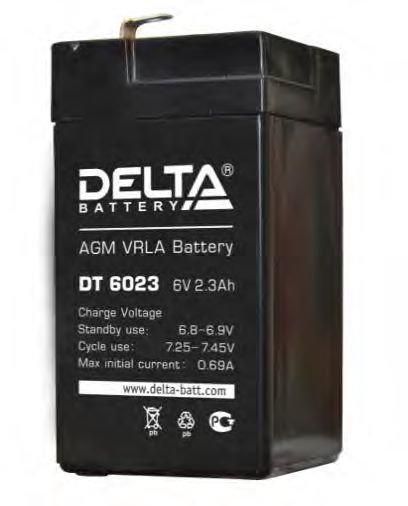 Аккумулятор для ИБП Delta DT 6023 6V-2.3 Ah