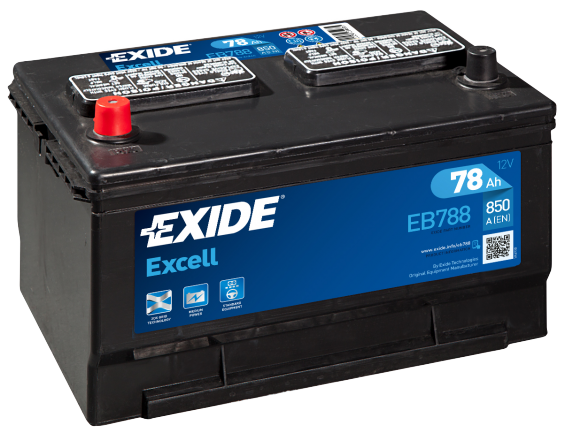 Exide Excell EB788 (78 A/h), 850A L+ JIS