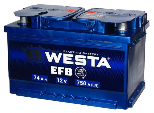 Westa Premium EFB (74 A/h), 750A R+ низ.