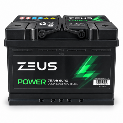 Аккумулятор ZEUS Power (75 A/h), 720A R+