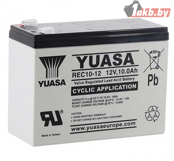 Аккумулятор для ИБП Yuasa REC10-12 (10 А/ч) AGM, клеммы F2, для APC Smart-UPS и систем ОПС Аккумулятор для ИБП Yuasa REC10-12 (10 А/ч) AGM, клеммы F2, для APC Smart-UPS и систем ОПС