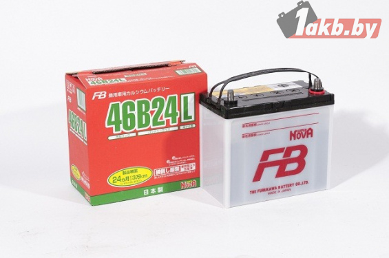 FURUKAWA 46B24L (45 А/ч, 330А) Обратная полярность, тонкие клеммы JIS для Honda Fit / Toyota Vitz