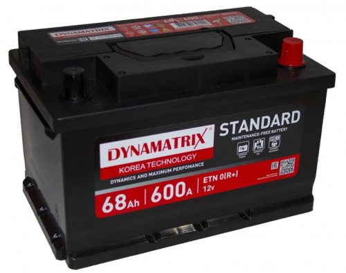 DYNAMATRIX-KOREA STANDARD DEA722 (68 A/h), 600A R+ низ.