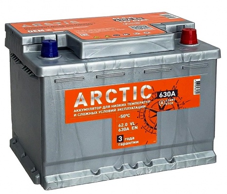 TUBOR ARCTIC (62 A/h), 660A R+ (start-stop)