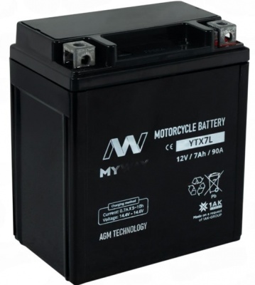 MYWAY YTX7L-BS AGM (7 A/h), 90A R+