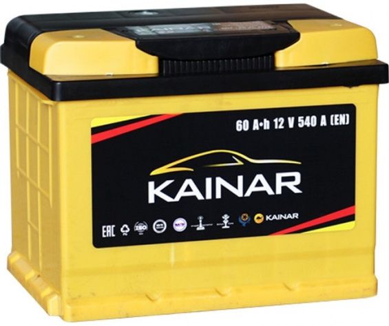 Kainar 60Ah 540A (R+) Низкий 175мм, Обратная полярность для Hyundai Solaris / Kia Rio
