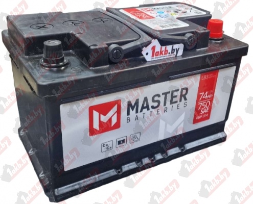 MASTER BATTERIES (74 A/h) 680A R+ низ.