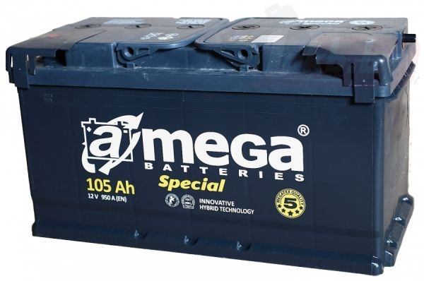 A-mega Special 6СТ-105-А3 (105 A/h), 950A R+ A-mega Special 6СТ-105-А3 (105 A/h), 950A R+