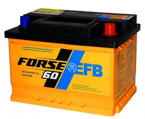 FORSE EFB (60 A/h), 620A R+ низ.