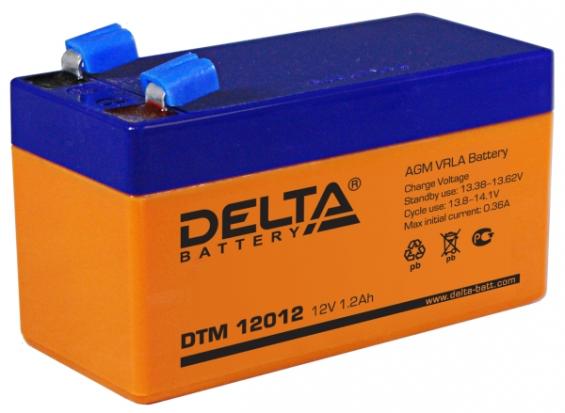 Аккумулятор Delta DTM 6012 (1.2 А/ч, 6В) AGM, клеммы F1, для ИБП и ОПС