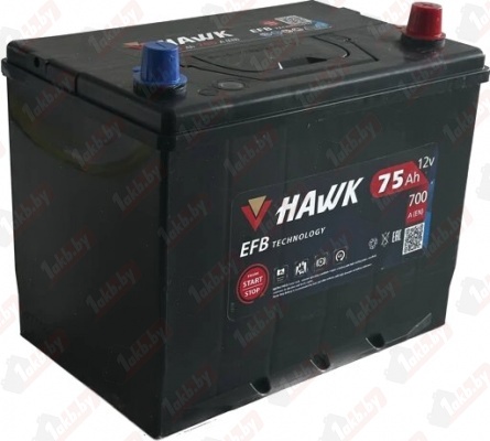 HAWK EFB Asia (75 A/h), 700A R+