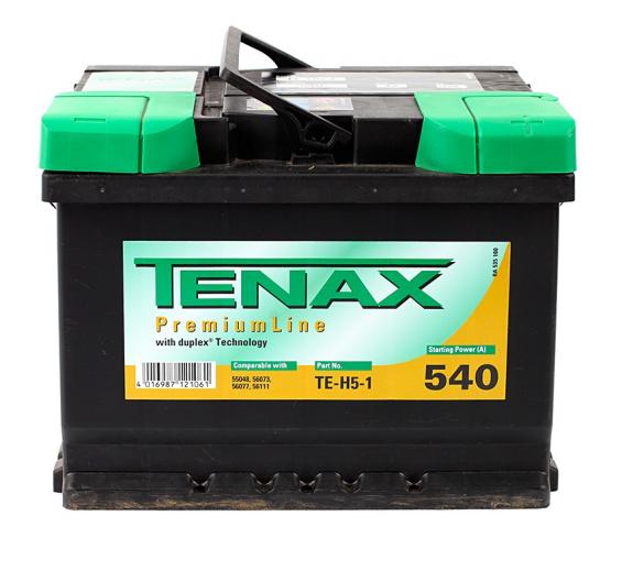Tenax Premium 560408 TE-H5-1 (60 А/ч, 540 А) Обратная полярность, Усиленный пусковой ток 540А для Hyundai/Kia