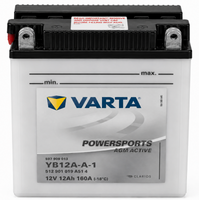 Varta Powersports Freshpack 512 011 016 (12 А/ч, 160А) L+, сухозаряженный YB12A-A для Honda CB/XL