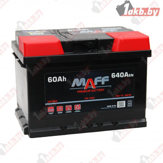MAFF Premium (60 А/ч, 640А) L+, низкий корпус 175мм для Kia/Hyundai - фото 1