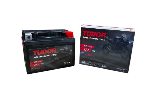 Tudor YTX4L-BS (4 А/ч, 50А) L+, AGM мотоаккумулятор с тонкими клеммами для Honda/Yamaha - фото 2