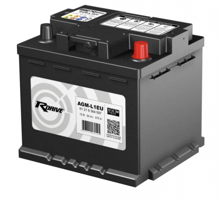 RDrive OEM AGM-L1EU (50 A/h), 570А R+ (61 21 9 364 597 BMW)