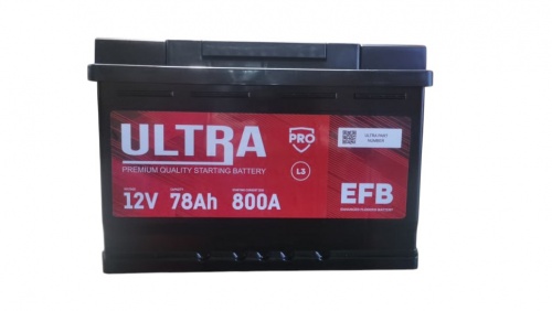 Аккумулятор ULTRA PRO EFB (78 A/h), 800A R+ низ. Аккумулятор ULTRA PRO EFB (78 A/h), 800A R+ низ.