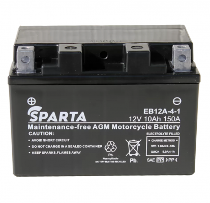 Sparta AGM EB12A-4-1 (9 А/ч, 135А) L+, боковые клеммы под болт для Honda CB400 / Yamaha YZF-R6
