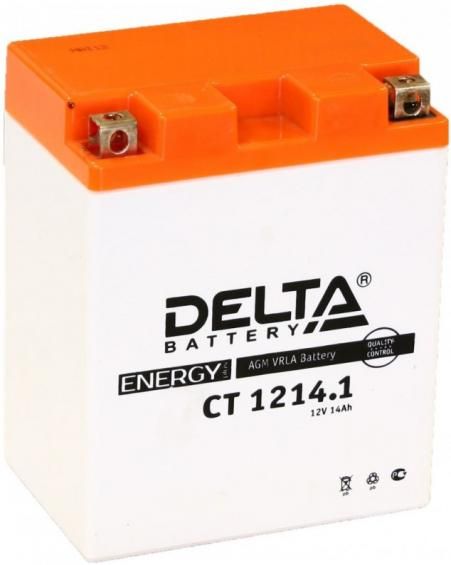 Delta CT 1214.1 (14 А/ч, 165А) Прямая полярность, AGM мотоаккумулятор под болт для снегоходов и квадроциклов