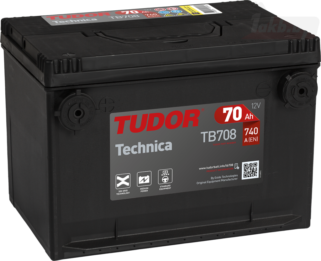 Tudor Technica TB708 (70 A/h), 740A L+ (болт. клем.)