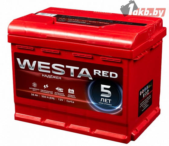 WESTA RED 6СТ-56 56 Ah, 550A L+