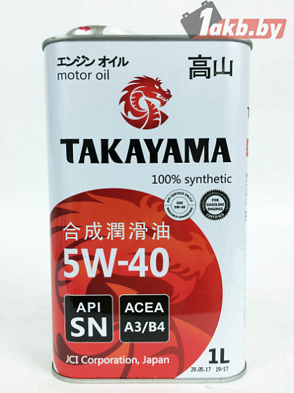 Takayama 5W-40 API SN/CF 1л