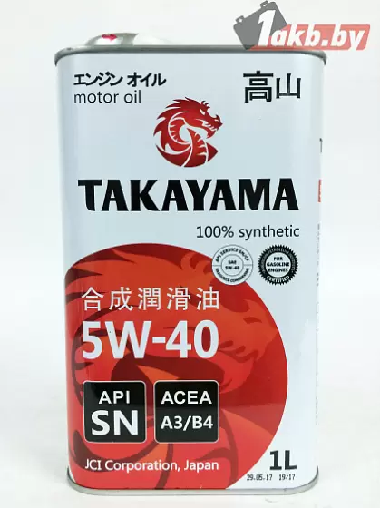 Takayama 5W-40 API SN/CF 1л