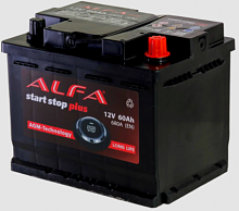 Аккумулятор ALFA AGM (60 A/h), 680A R+