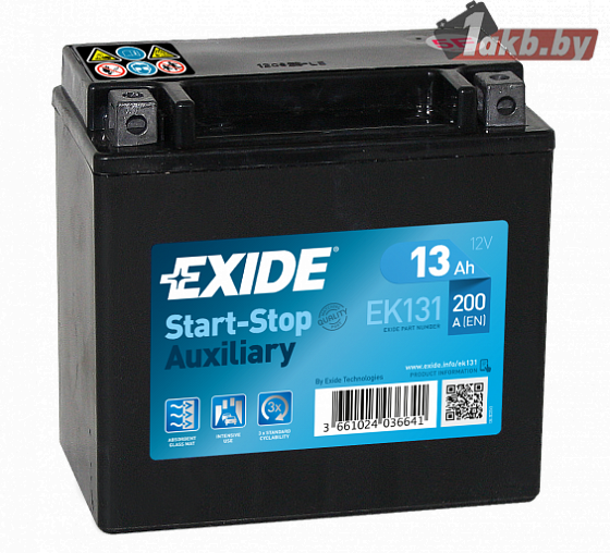 Exide AGM Start-stop EK131 (13 A/h), 200A L+