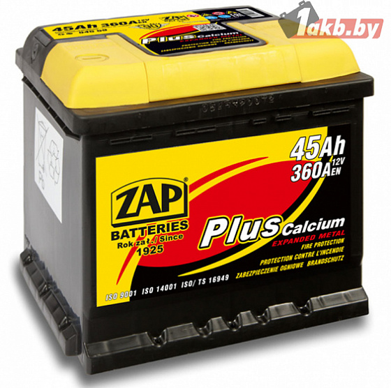 Zap plus (45 A/h), 360A R+