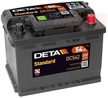 Аккумулятор DETA STANDARD DC542 (54 А/h), 510A низ R+