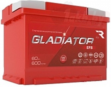 Аккумулятор GLADIATOR EFB (60 А/ч) 600A , R+
