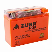 Аккумулятор ZUBR YTX21L-BS (iGEL) (21 A/h), 250A R+ 