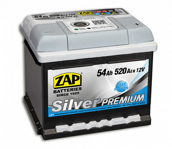 Zap Silver Premium 554 45 (54 A/h), 520A R+