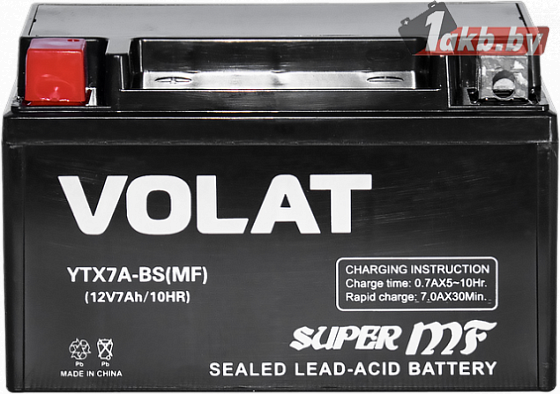 VOLAT YTX7A-BS AGM (7 A/h), 105A L+
