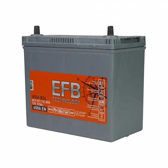 TUBOR ASIA EFB (57 A/h), 450A L+ т. кл.