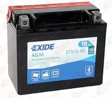 Аккумулятор Exide ETX12-BS (10 A/h), 150A L+
