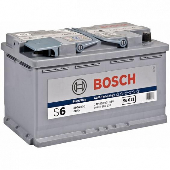 Bosch S6 011 AGM (80 А/h), 800А R+ (580 901 080)