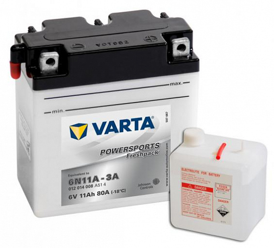 Varta Powersports Freshpack 012 014 008 (11 A/h), 80A R+ 6V