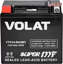 Аккумулятор VOLAT YTX14-BS AGM (14 A/h), 200A L+