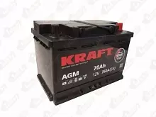 Аккумулятор KRAFT AGM (70 A/h), 760A R+