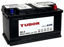 Аккумулятор TUBOR AGM (80 A/h), 800A R+