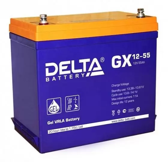Аккумулятор для ИБП Delta GX 12-55 12V-55 Ah