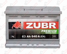 Аккумулятор Zubr Premium (63 A/h), 640А R+
