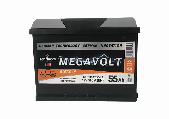 Аккумулятор Megavolt 12V L+ (55 А/h)